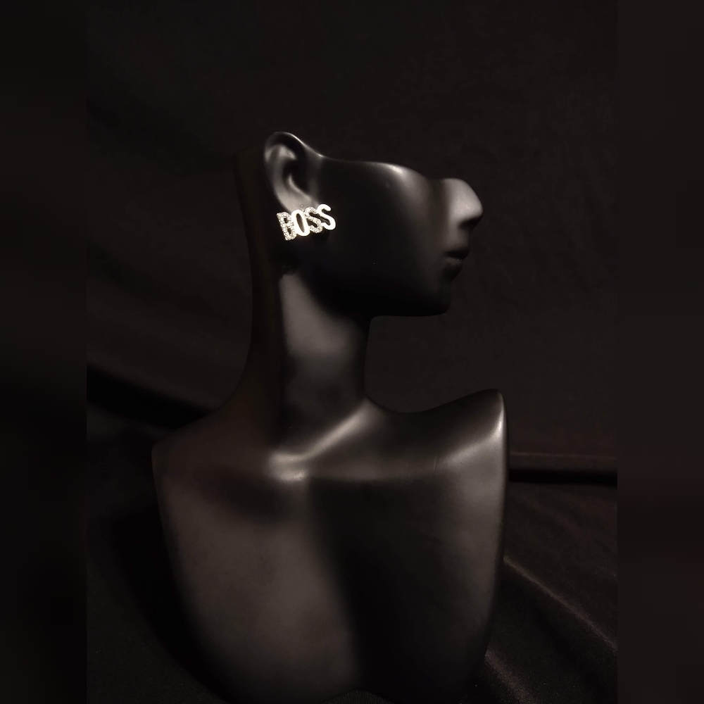 New Woman's Silver Boss Earrings